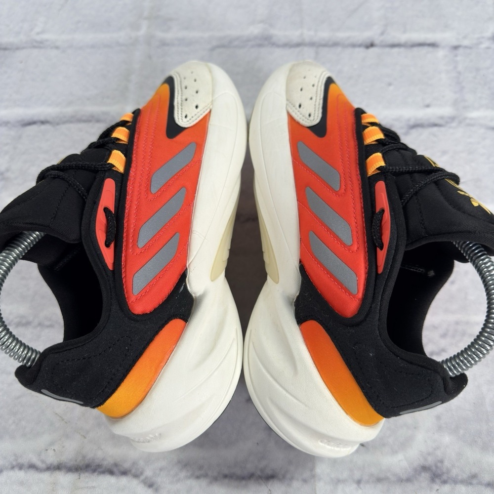 Adidas Originals Ozelia Boys Size 4.5 Sneakers Orange Black Matte Silver‎ H04720 - Picture 6 of 11